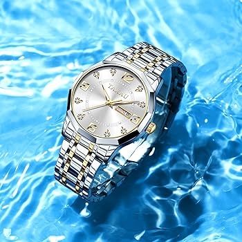 Diamond finish two tone watch
